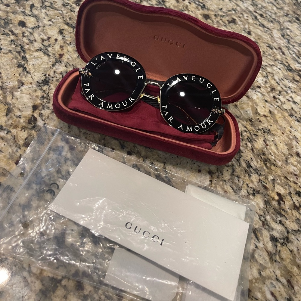Authentic Gucci Love is Blind sunglasses.